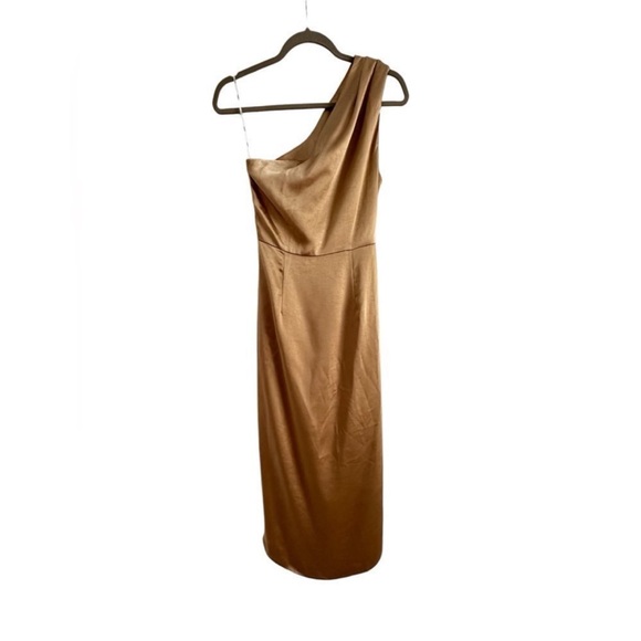 Elliatt Cassini Gold One Shoulder Cocktail Dress| Size S - Picture 7 of 10